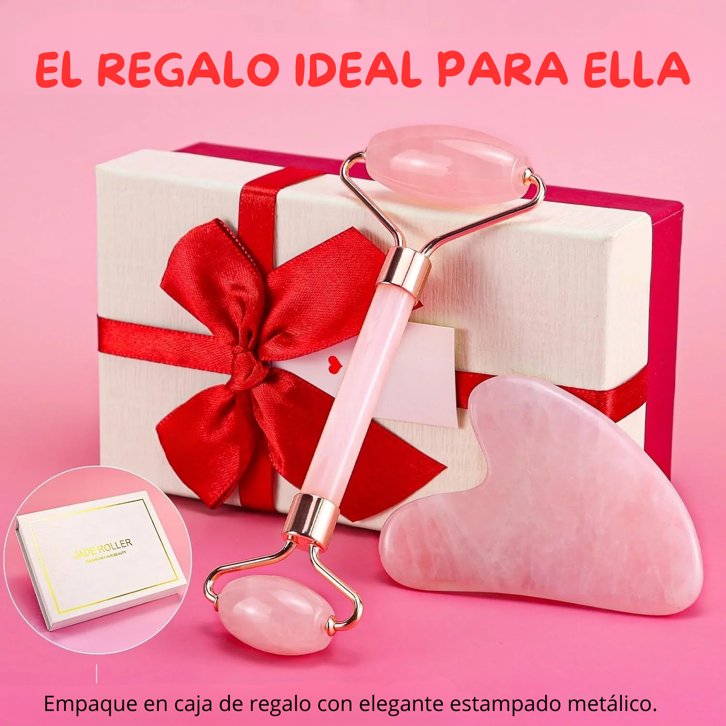 Rodillo y Gua Sha rosa