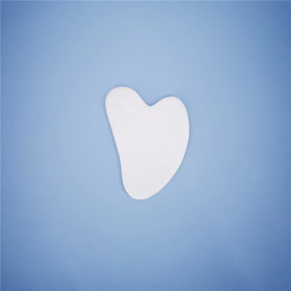 New White Jade Stone Massage Natural Quartz Scraper Jade Roller Gua Sha Set White Face Lifting Facial Massager Tool for Back