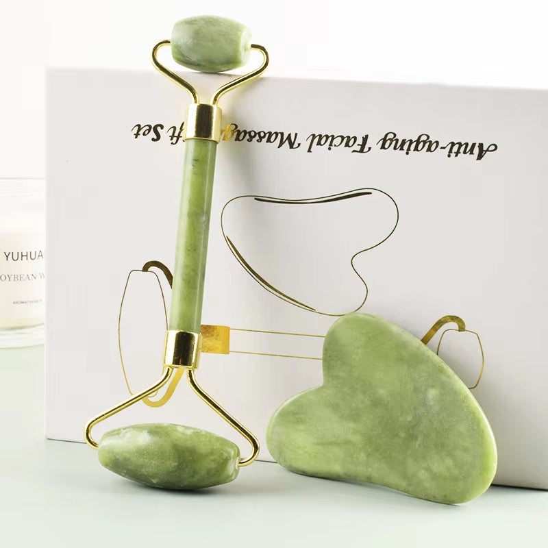 100% Natural Jade Stone Gua Sha Skin Massager for Face Comb Body Acupuncture Stick Beauty Health SPA anti Aging Wrinkle Tighten