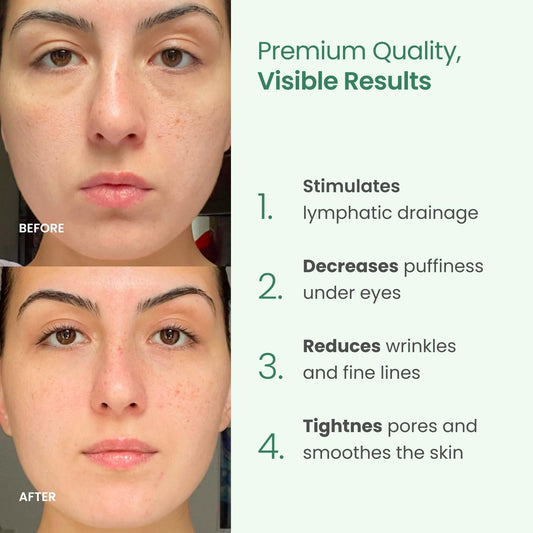 Jade Roller & Gua Sha Set – Real Jade Facial Tools for Skin Care Routine – Certified Face Massager for Radiant Skin