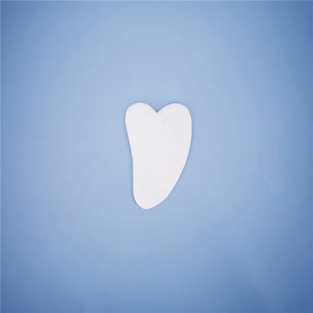 New White Jade Stone Massage Natural Quartz Scraper Jade Roller Gua Sha Set White Face Lifting Facial Massager Tool for Back