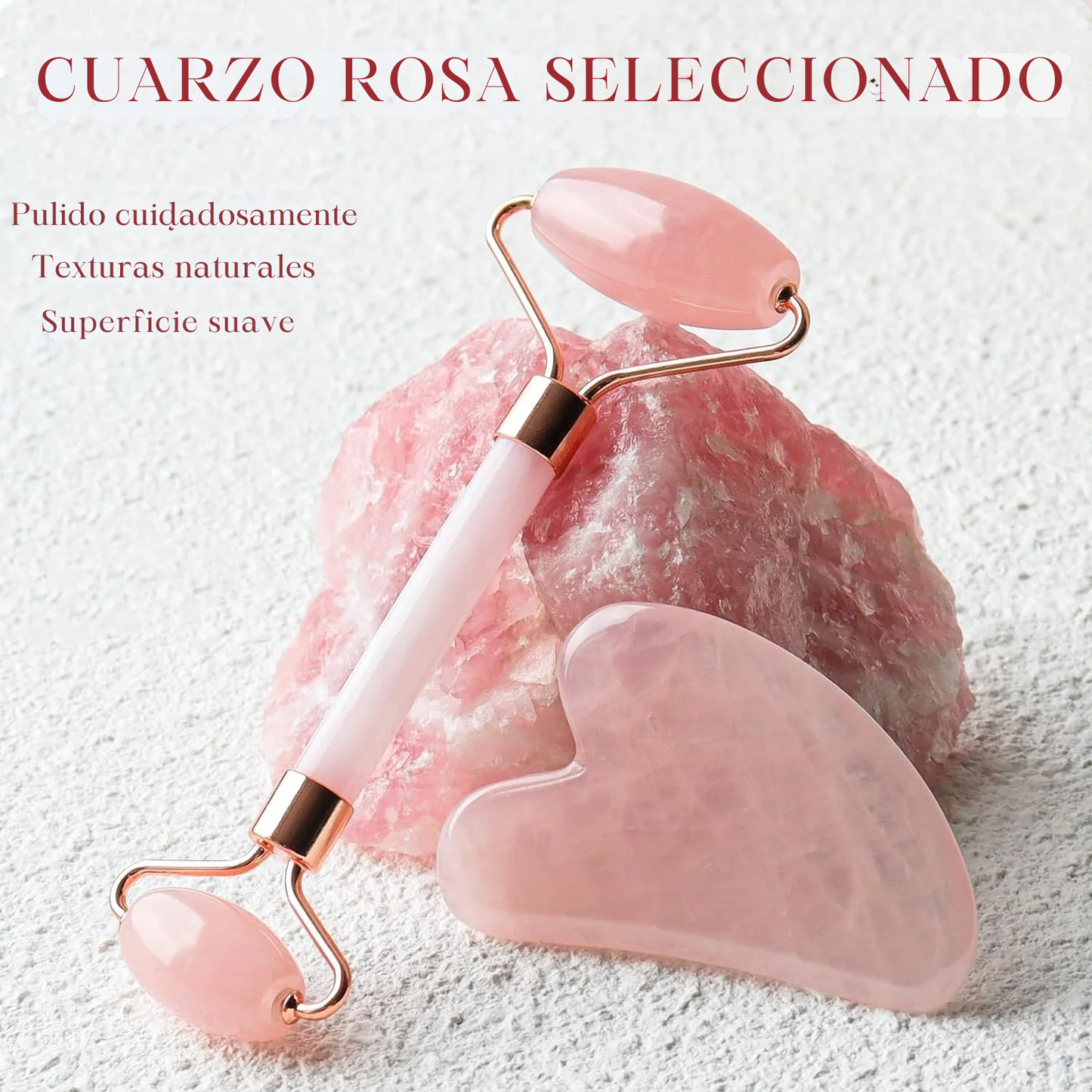 Rodillo y Gua Sha rosa