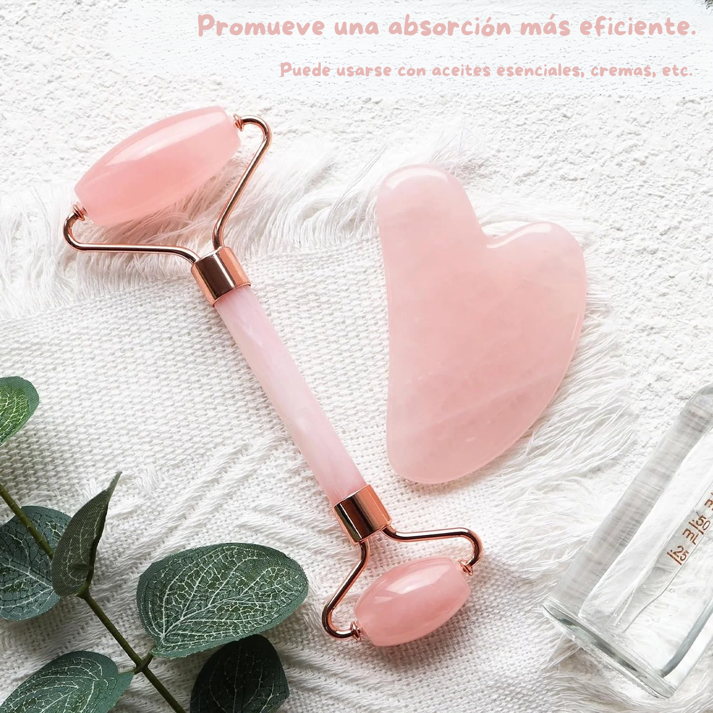 Rodillo y Gua Sha rosa