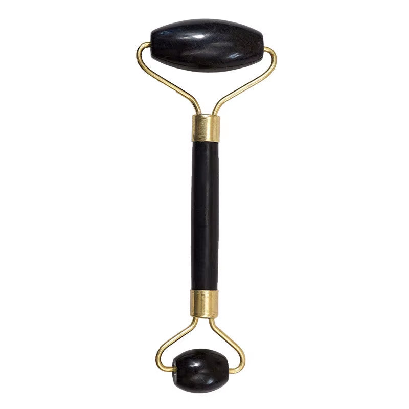 Natural Stone Gua Sha Jade Roller Massager for Face Black Double Head Roller Massage Tools Gouache Scraper Body Facial Massager