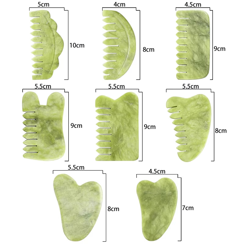 100% Natural Jade Stone Gua Sha Skin Massager for Face Comb Body Acupuncture Stick Beauty Health SPA anti Aging Wrinkle Tighten