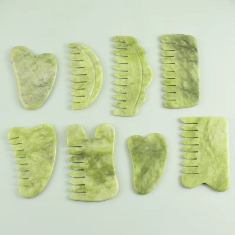 100% Natural Jade Stone Gua Sha Skin Massager for Face Comb Body Acupuncture Stick Beauty Health SPA anti Aging Wrinkle Tighten