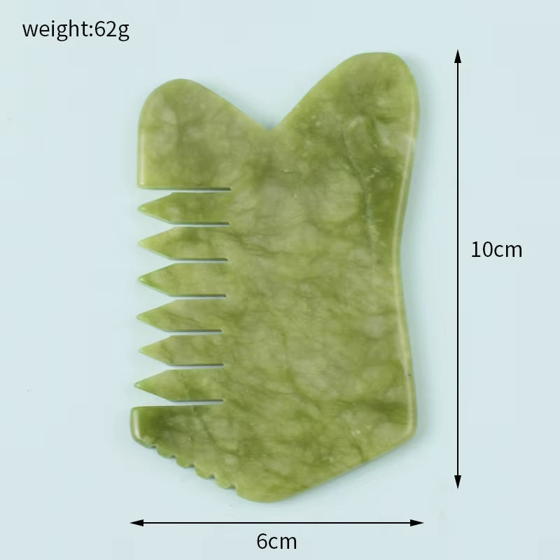 100% Natural Jade Stone Gua Sha Skin Massager for Face Comb Body Acupuncture Stick Beauty Health SPA anti Aging Wrinkle Tighten