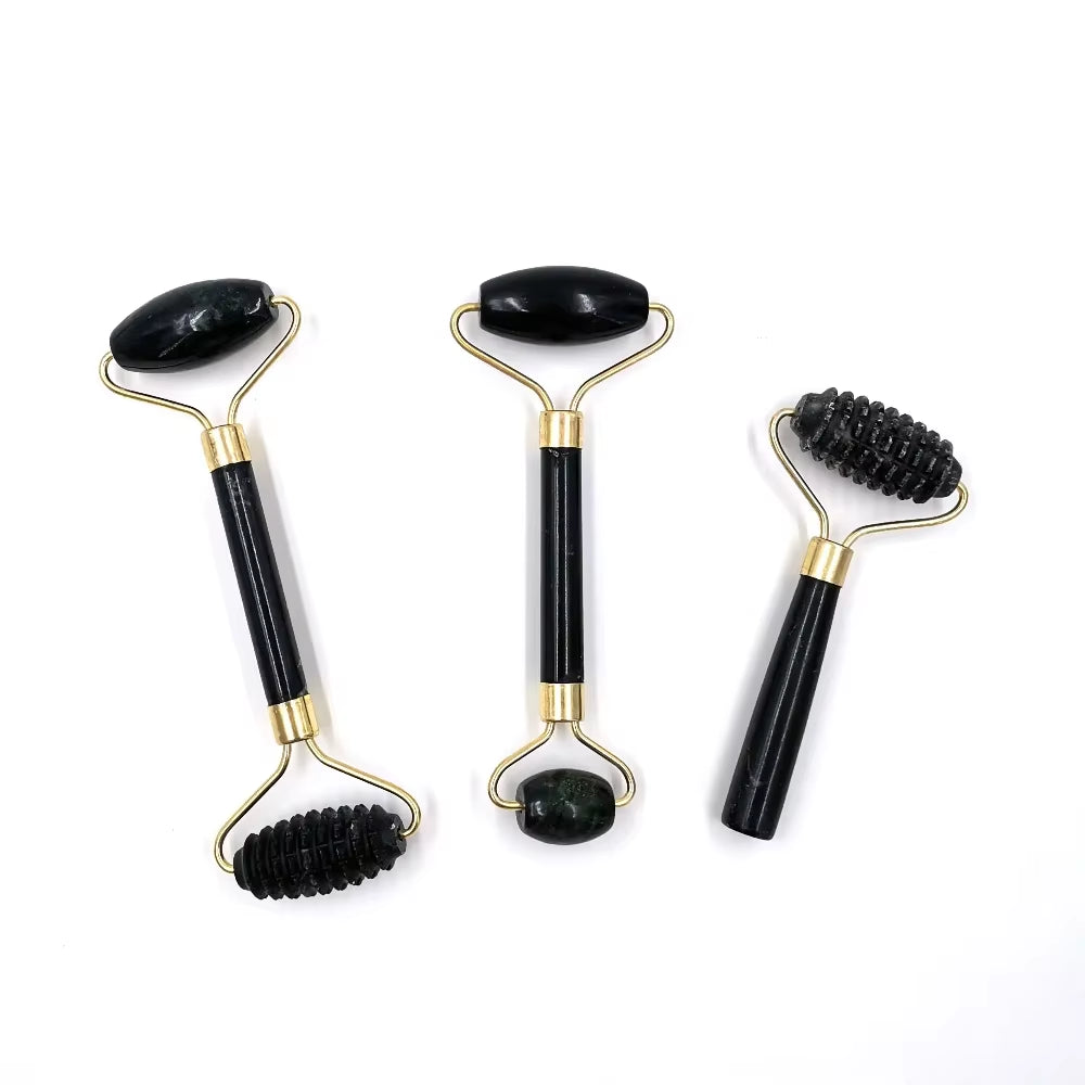 Obsidian Jade Roller Massager Gouache Scraper for Face Facial Skin Care Tools Natural Body Back Beauty Lifting Massagers Rollers